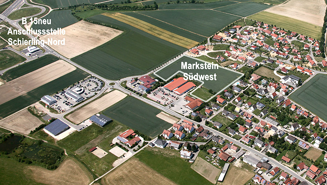 Luftbild des Baugebiets Markstein Südwest