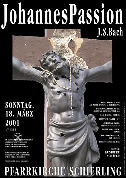 Plakat für die Aufführung der Johannispassion