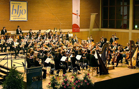 Das Orchester bei der Aufführung