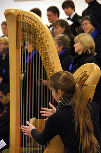 Ruth Lorenz an der Harfe